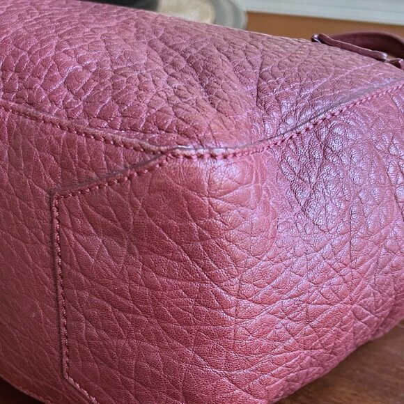 ALEXANDER MCQUEEN Leather Convertible Satchel Bag Burgundy - Picture 13 of 15